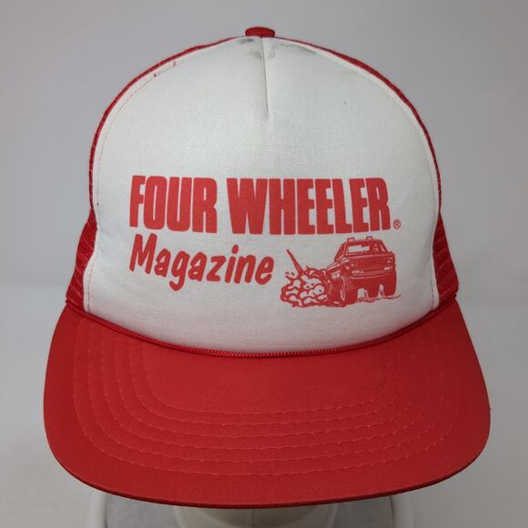 Four Wheeler Magazine Trucker Hat Red One Size Adjustable Mesh Back Rope Winner - Picture 2 of 10